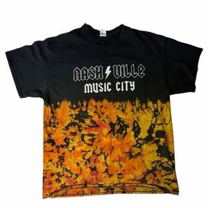 Nashville Music City Black Flame AOP T-Shirt